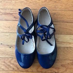 Zara girls blue patent ballet flats